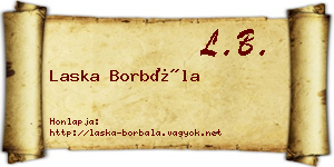 Laska Borbála névjegykártya